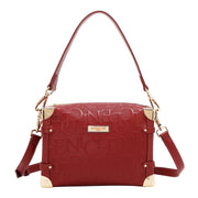 BOLSO DE HOMBRO CUADRADO ELEGANCIA EN RELIEVE (ROJO) Pulver